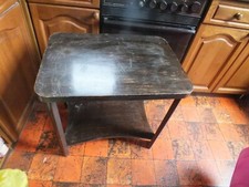 Antiker Holz Lesetisch Beistelltisch Kunst Lampe Regal Tisch Fernsehtisch 1950er