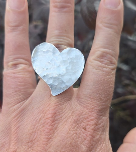 Herz ring aus - herz, versilbertem