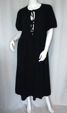 Hippie Maxikleid Musselin Kleid Hängerchen Bow Schwarz 34,36,38,40 Neu