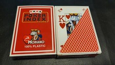 Modiano Voll Plastik Poker Index Casino Karten 52er Blatt 3 Joker Rot Mini Index