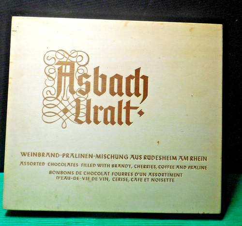 Alte dose holzkiste asbach - alte, "asbach