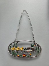 Kühn Zinn Wandbild – handbemalt – Ente mit Küken (95% Zinn)