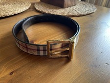 Burberry Wende Gürtel Haymarket 100 Cm Leder Braun