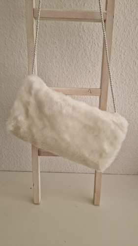 Handwärmer muff weiß plüsch - muff,