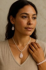 Rosenquarz Schmuckset -