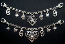 Oktoberfest Charivari Kette Dirndlschmuck Herz Groß oder Mittel Edelweiß Wasen