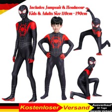 Karneval Spiderman Cosplay Kostüm Miles Morales Kinder Herren Anzug Outifit Kid