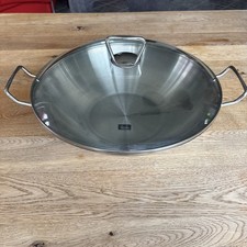 Fissler Wok Pfanne mit Glasdeckel, Edelstahl, Groß, 36cm