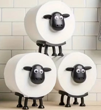Set 3 lustige Toilettenpapierhalter Schafe Klorollenhalter Deko Klopapierhalter