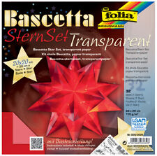 folia Faltblätter Bascetta-Stern 200 x 200 mm 115 g/qm 32 Blatt rot-transparent