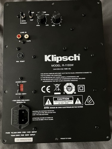 Klipsch 115sw spl - r-115sw, /