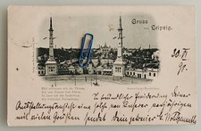 AK Foto Karte Leipzig Sachsen Ausstellung Rundschau 1898 Beleg Post n. Wien ALT