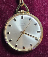 Vintage DUGENA Taschenuhr Frackuhr mit Kette Handaufzug
