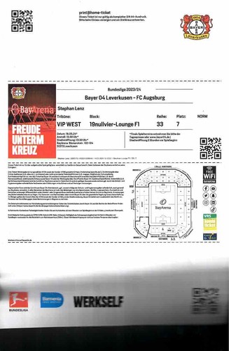 Ticket eintrittskarte 23 24 - , 23/24