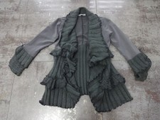 Strickjacke Mantel grau Spitze