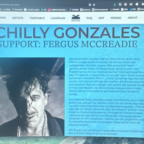 Chilly gonzales ticket pk1 - gonzales,