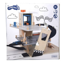 small foot Parkhaus Rallye, mit 3 Etagen, 2 Rampen & 2 Holzautos, Parkgarage *B