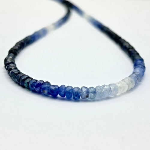 Zarte saphir kette facettiert - zarte,