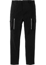 Slim Fit Anzug-Cargo-Hose Straight Gr 50 Schwarz Herren-Hose Freizeit-Pants Neu*