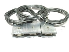 3x Seilrolle Umlenkrolle Seilzug Stahl Seil 3mm 9,5m Gewinde 10mm  Laufrad 64mm