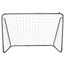 Fußballtor Metall mit Netz pulverbeschichtet wetterfest 180 x 120 x 60 cm Silber