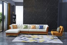 Design Sofa Couch Ecksofa Luxus Hocker Polster Garnitur Wohnlandschaft L-Form