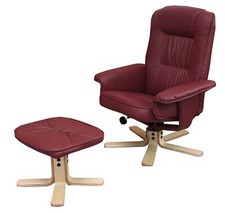Relaxsessel Fernsehsessel Sessel mit Hocker M56 schwarz creme rot bordeaux weiß