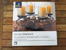Kerzen-Dekokorb TCM by TCHIBO - Kerzenständer aus Metall mit 4 Gläsern, schwarz