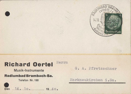 Radiumbad brambach postkarte - brambach,,