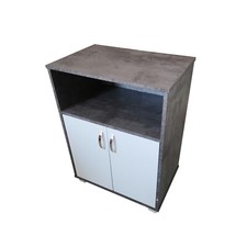 Küchenschrank Beton mit weißen Türen Blanca Anrichte Mehrzweckschrank HTI-Living