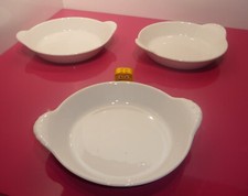 3 Pillivuyt France weiß Porzellan  Schale mit Henkel Ø ca. 17,5 cm  ofenfest