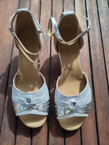 Silberne tango tanzschuhe - silberne, tango-/tanzschuhe