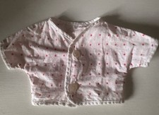 Jacke Oberteil geknöpft Puppe Bär Käthe Kruse Schildkröt o.a. weiß Pünktchen