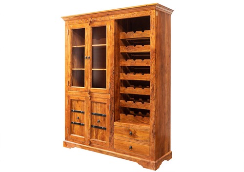 Weinschrank akazie 144x47x180 - akazie,