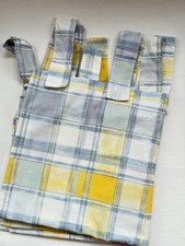 Landhaus-Schlaufenschal Karo blau-weiß-gelb-kariert Deko Vorhang 10 Schlaufen