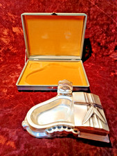 Silberfarbiges Raucherset Art Deco Japan, in orig. Präsentbox, Fa. Fukuda Japan