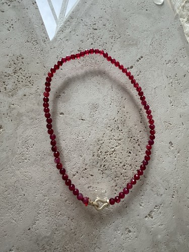 Kette aus rubin - perlen, 14