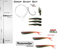 IRON CLAW Drop Shot Set Farbe: LMO + 3 Stück Rozemeijer Split Shad´s
