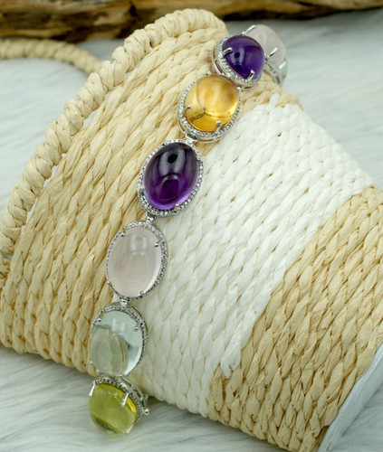 Multi edelstein tennisarmband - multi,