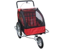 2 IN 1 KINDERFAHRRADANHÄNGER ANHÄNGER FAHRRAD BUGGY FÜR 2 KINDER FAHRRADANHÄNGER