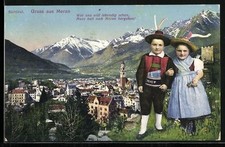 Meran, Ortsansicht mit Kindern