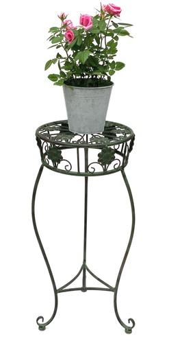 Blumenhocker metall grün rund - blumenhocker,