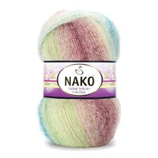 5 x NAKO Mohair Delicate Colorflow Handstrickgarn 