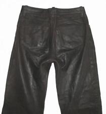 " PANTERA " Herren- LEDERJEANS / Nubuk- Lederhose in dkl.- braun W31"/ L31"