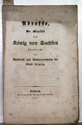 Adresse seiner majestät dem - seiner,