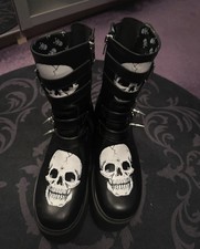 Stiefel Lamoda Gothic Totenkopf Nieten