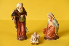 Krippenfiguren Hl. Familie | Josef Maria Jesusknabe | Keramik mit Marke Vintage