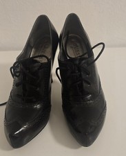 Guess High Heel Oxfordschuhe schwarz Gr. 37 leder schnürschuhe