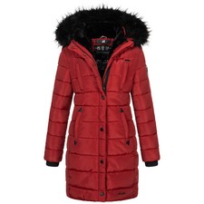 Damen Winterjacke Steppjacke Kapuze Jacke warm Mantel Blood Red L V780 Box123