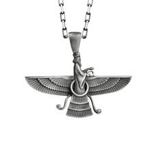 Faravahar Symbol in oxidiertem Sterlingsilber Halskette für Frauen oder Mama ...